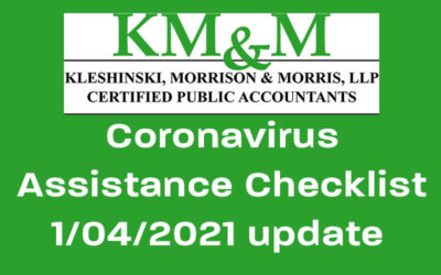 Coronavirus Assistance Checklist, Jan. 4 update