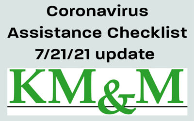 Pandemic Assistance Checklist July 20, 2021, Update